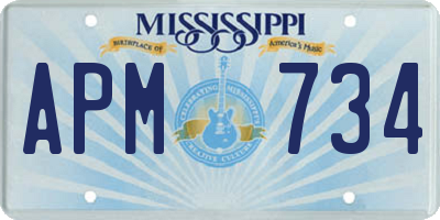 MS license plate APM734