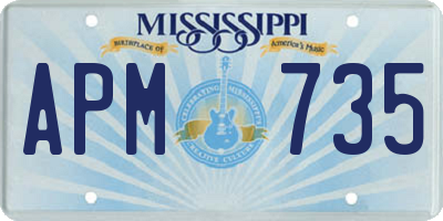 MS license plate APM735