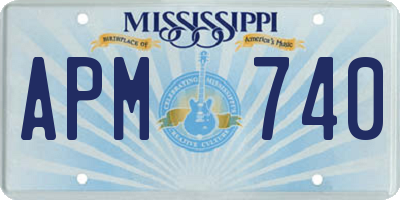 MS license plate APM740