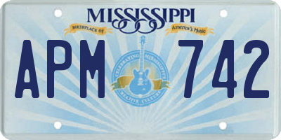 MS license plate APM742