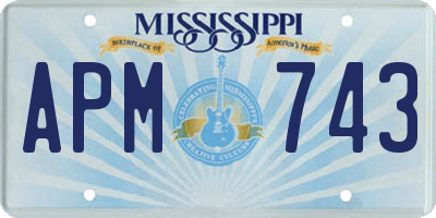 MS license plate APM743