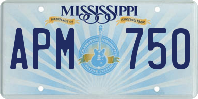 MS license plate APM750