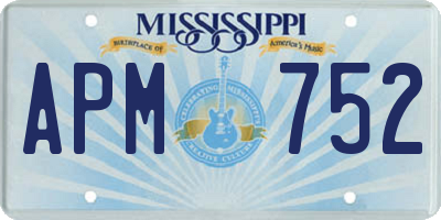 MS license plate APM752