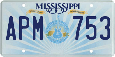 MS license plate APM753