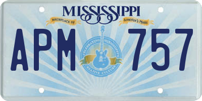 MS license plate APM757