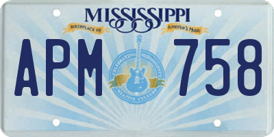 MS license plate APM758