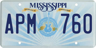 MS license plate APM760