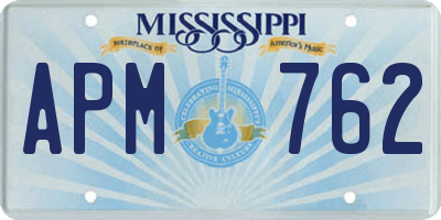 MS license plate APM762