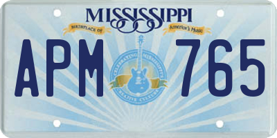 MS license plate APM765