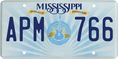MS license plate APM766