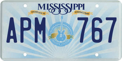MS license plate APM767