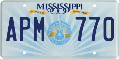 MS license plate APM770