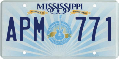 MS license plate APM771