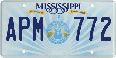 MS license plate APM772