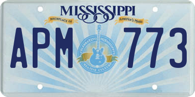 MS license plate APM773