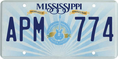 MS license plate APM774