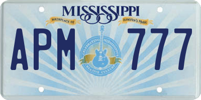 MS license plate APM777
