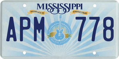 MS license plate APM778