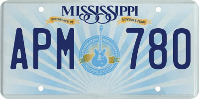 MS license plate APM780