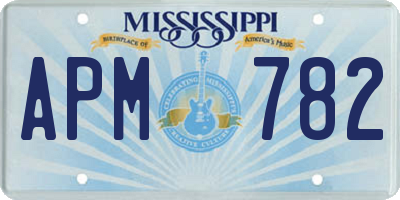 MS license plate APM782