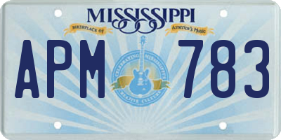 MS license plate APM783