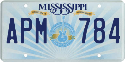 MS license plate APM784