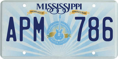 MS license plate APM786