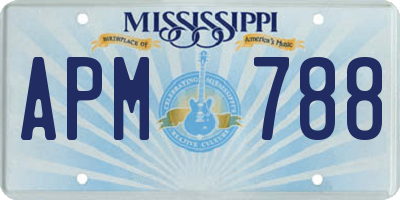 MS license plate APM788