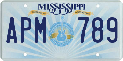 MS license plate APM789