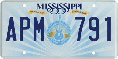 MS license plate APM791