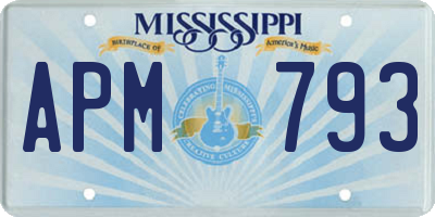 MS license plate APM793