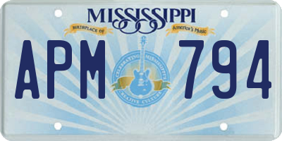 MS license plate APM794
