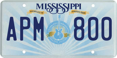 MS license plate APM800
