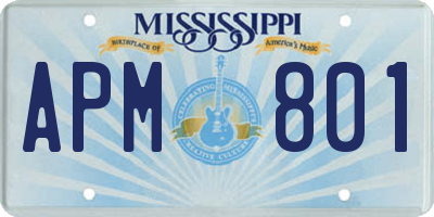 MS license plate APM801