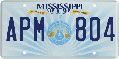 MS license plate APM804
