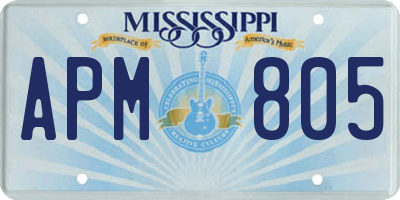 MS license plate APM805
