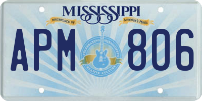 MS license plate APM806