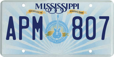 MS license plate APM807