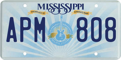 MS license plate APM808