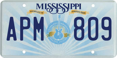 MS license plate APM809