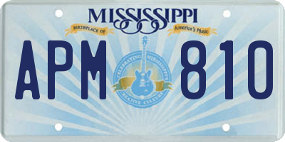 MS license plate APM810