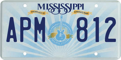MS license plate APM812