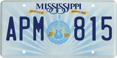 MS license plate APM815
