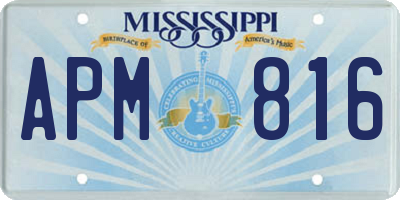 MS license plate APM816