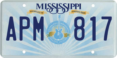 MS license plate APM817