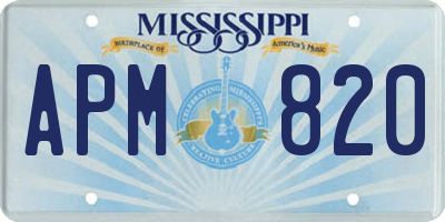 MS license plate APM820