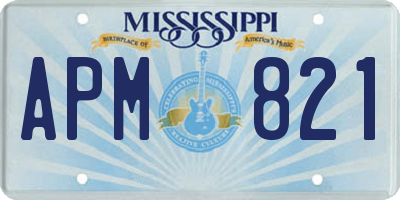 MS license plate APM821