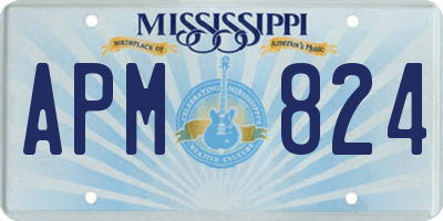 MS license plate APM824