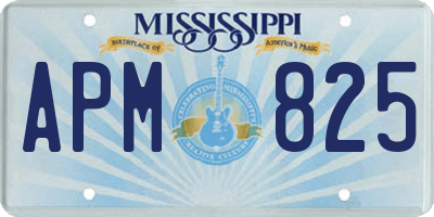 MS license plate APM825