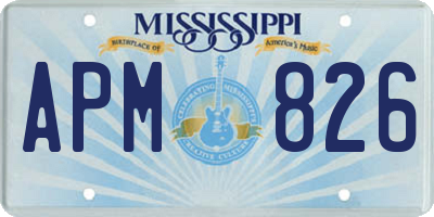 MS license plate APM826
